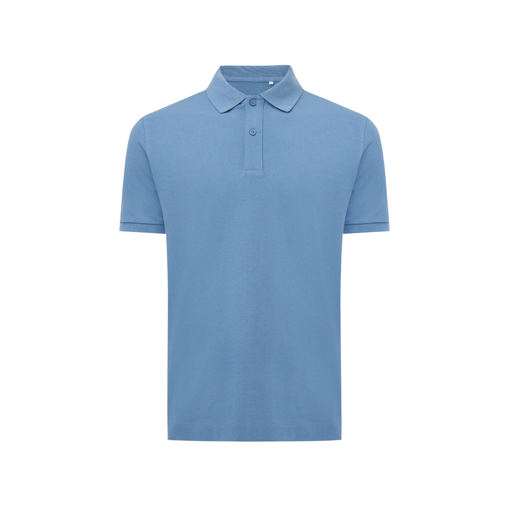 Polo en coton recyclé personnalisable 220g Iqoniq Yosemite moon blue